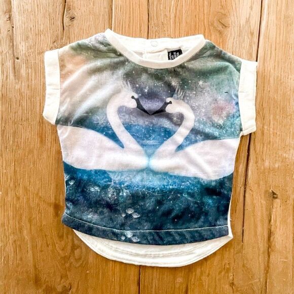 Rock Your Baby Swan Tee - Size 3-6M - Picture 1 of 3